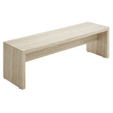 Damask 62" Faux Travertine Long Bench in Travertine