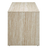 Damask 62" Faux Travertine Long Bench in Travertine