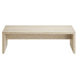 Damask 62" Faux Travertine Long Bench in Travertine