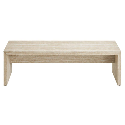 Mirella 62" Faux Travertine Long Bench by Furniture For America