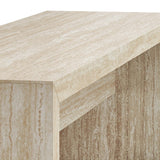 Damask 62" Faux Travertine Long Bench in Travertine
