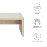 Damask 62" Faux Travertine Long Bench in Travertine