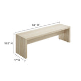 Damask 62" Faux Travertine Long Bench in Travertine