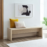 Damask 62" Faux Travertine Long Bench in Travertine