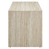 Damask 53.5" Faux Travertine Bench in Travertine