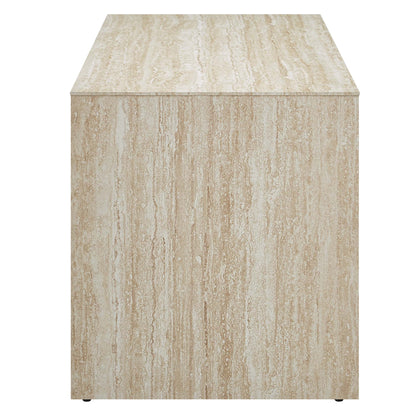 Mirella 53.5" Faux Travertine Bench by Furniture For America