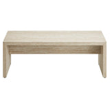 Damask 53.5" Faux Travertine Bench in Travertine