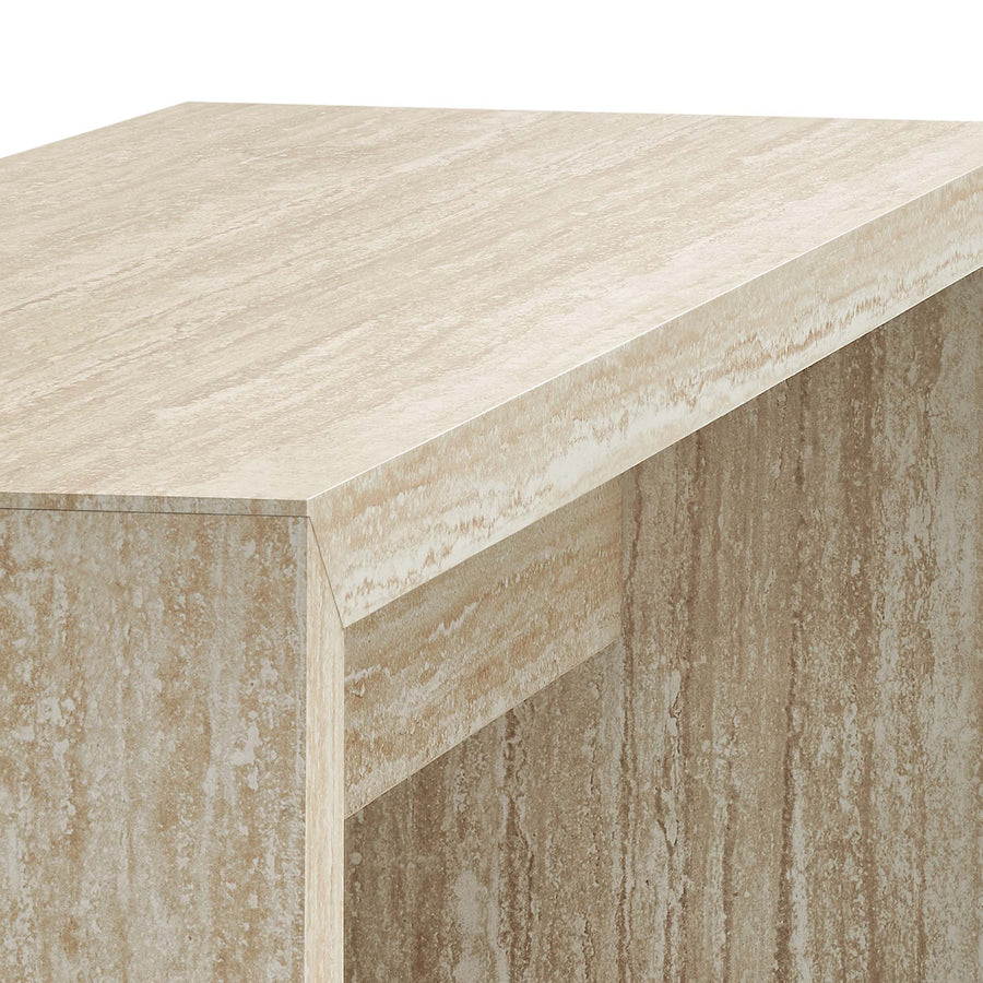 Damask 53.5" Faux Travertine Bench in Travertine