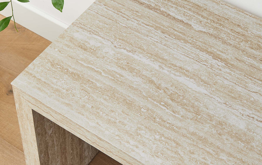 Damask 53.5" Faux Travertine Bench in Travertine