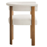 Tate Performance Velvet Barrel Dining Chairs Set of 2 in Alabaster Deep Brown