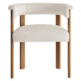 Tate Performance Velvet Barrel Dining Chairs Set of 2 in Alabaster Deep Brown