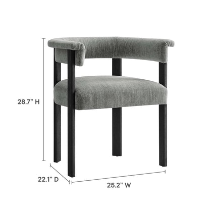Imogen Fabric Upholstered Barrel Dining Chairs Set of 2 by Furniture For America