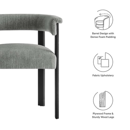 Imogen Fabric Upholstered Barrel Dining Chairs Set of 2 by Furniture For America