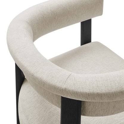 Imogen Fabric Upholstered Barrel Dining Chairs Set of 2 by Furniture For America