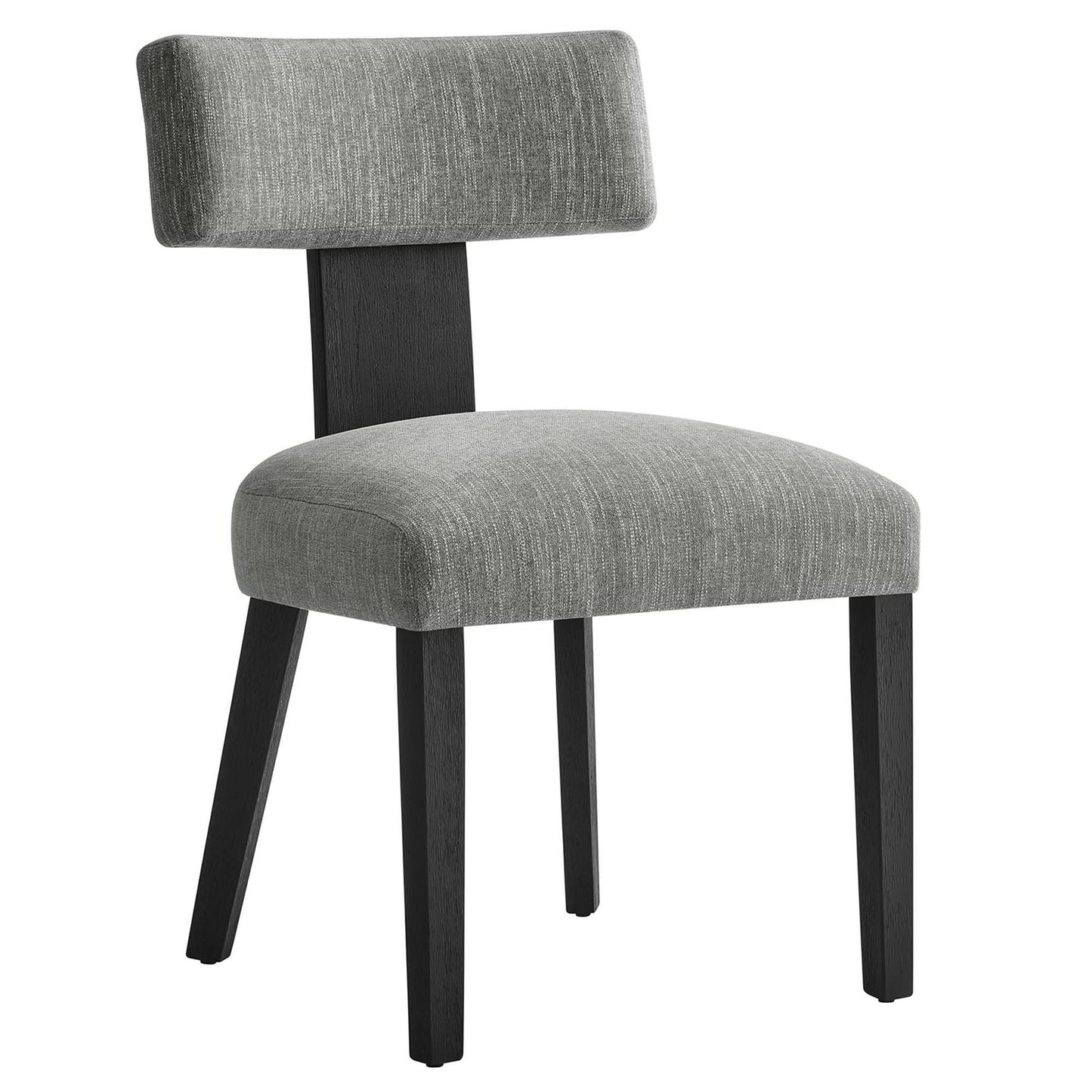 Sepulveda Fabric Upholstered Dining Chairs Set of 2 in Heathered Weave Gray Black