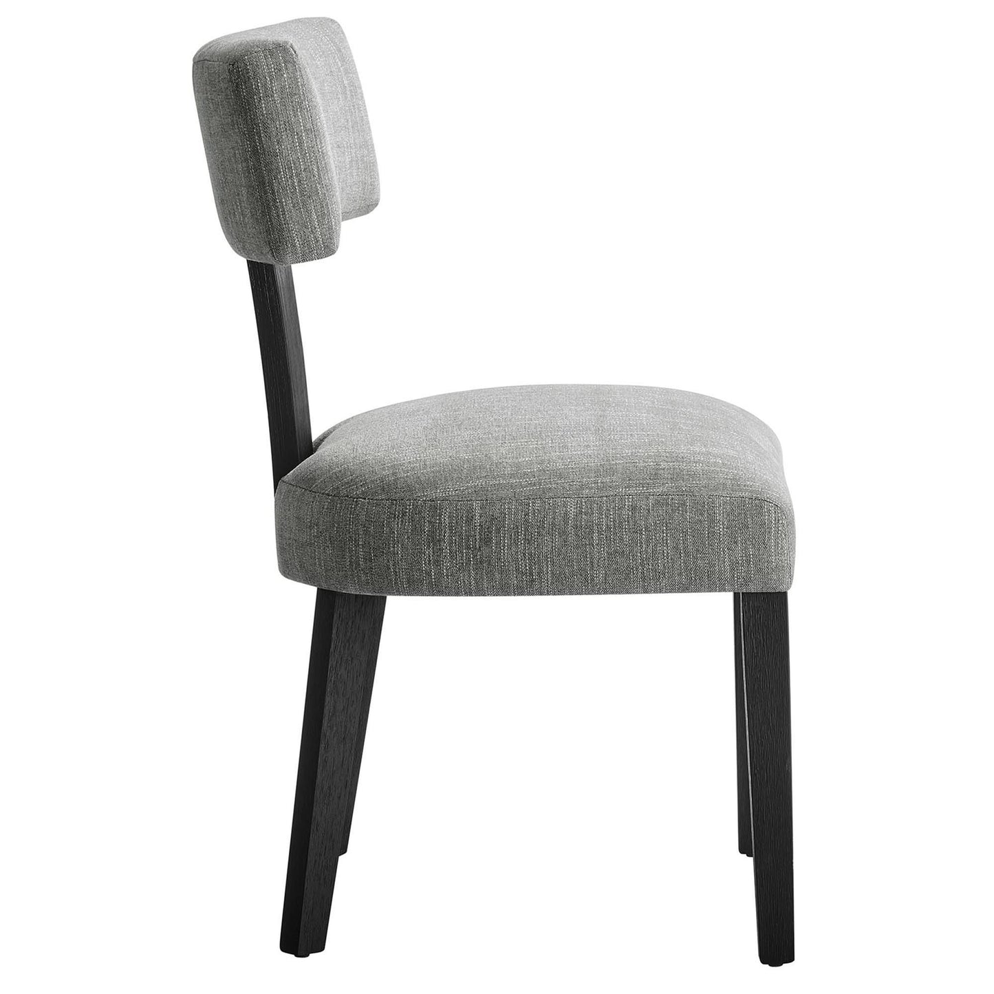 Sepulveda Fabric Upholstered Dining Chairs Set of 2 in Heathered Weave Gray Black