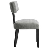 Sepulveda Fabric Upholstered Dining Chairs Set of 2 in Heathered Weave Gray Black