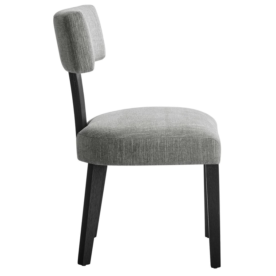 Sepulveda Fabric Upholstered Dining Chairs Set of 2 in Heathered Weave Gray Black