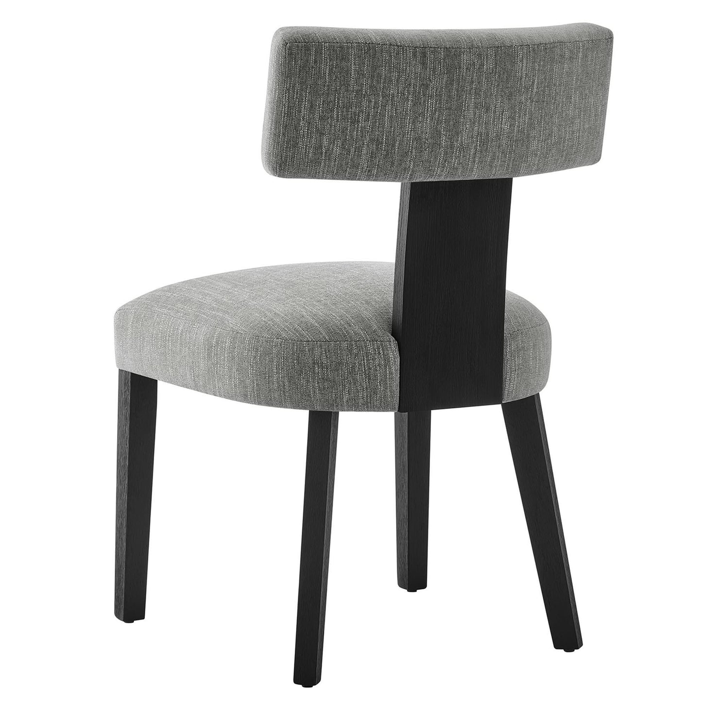 Sepulveda Fabric Upholstered Dining Chairs Set of 2 in Heathered Weave Gray Black