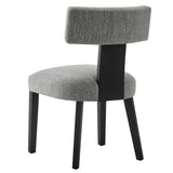 Sepulveda Fabric Upholstered Dining Chairs Set of 2 in Heathered Weave Gray Black