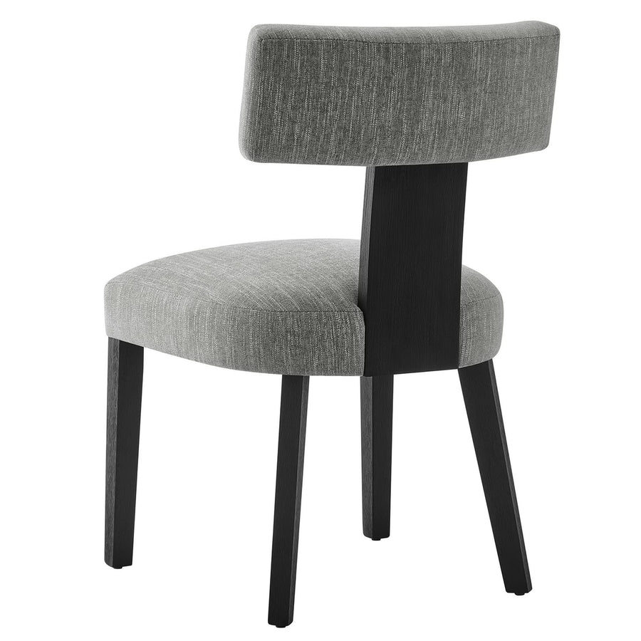 Sepulveda Fabric Upholstered Dining Chairs Set of 2 in Heathered Weave Gray Black