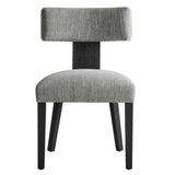 Sepulveda Fabric Upholstered Dining Chairs Set of 2 in Heathered Weave Gray Black