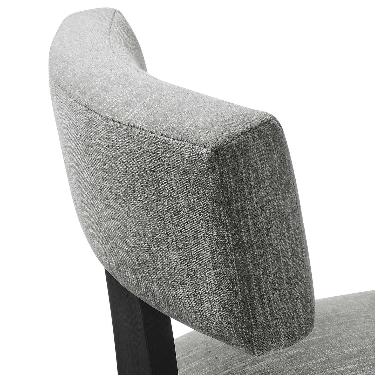 Sepulveda Fabric Upholstered Dining Chairs Set of 2 in Heathered Weave Gray Black