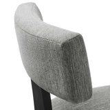 Sepulveda Fabric Upholstered Dining Chairs Set of 2 in Heathered Weave Gray Black