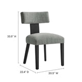 Sepulveda Fabric Upholstered Dining Chairs Set of 2 in Heathered Weave Gray Black