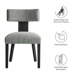 Sepulveda Fabric Upholstered Dining Chairs Set of 2 in Heathered Weave Gray Black