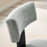 Sepulveda Fabric Upholstered Dining Chairs Set of 2 in Heathered Weave Gray Black