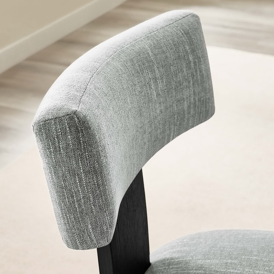 Sepulveda Fabric Upholstered Dining Chairs Set of 2 in Heathered Weave Gray Black