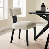 Sepulveda Fabric Upholstered Dining Chairs Set of 2 in Heathered Weave Ivory Black