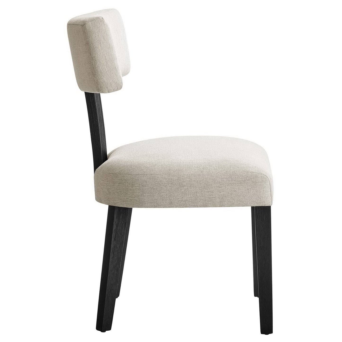 Sepulveda Fabric Upholstered Dining Chairs Set of 2 in Heathered Weave Ivory Black
