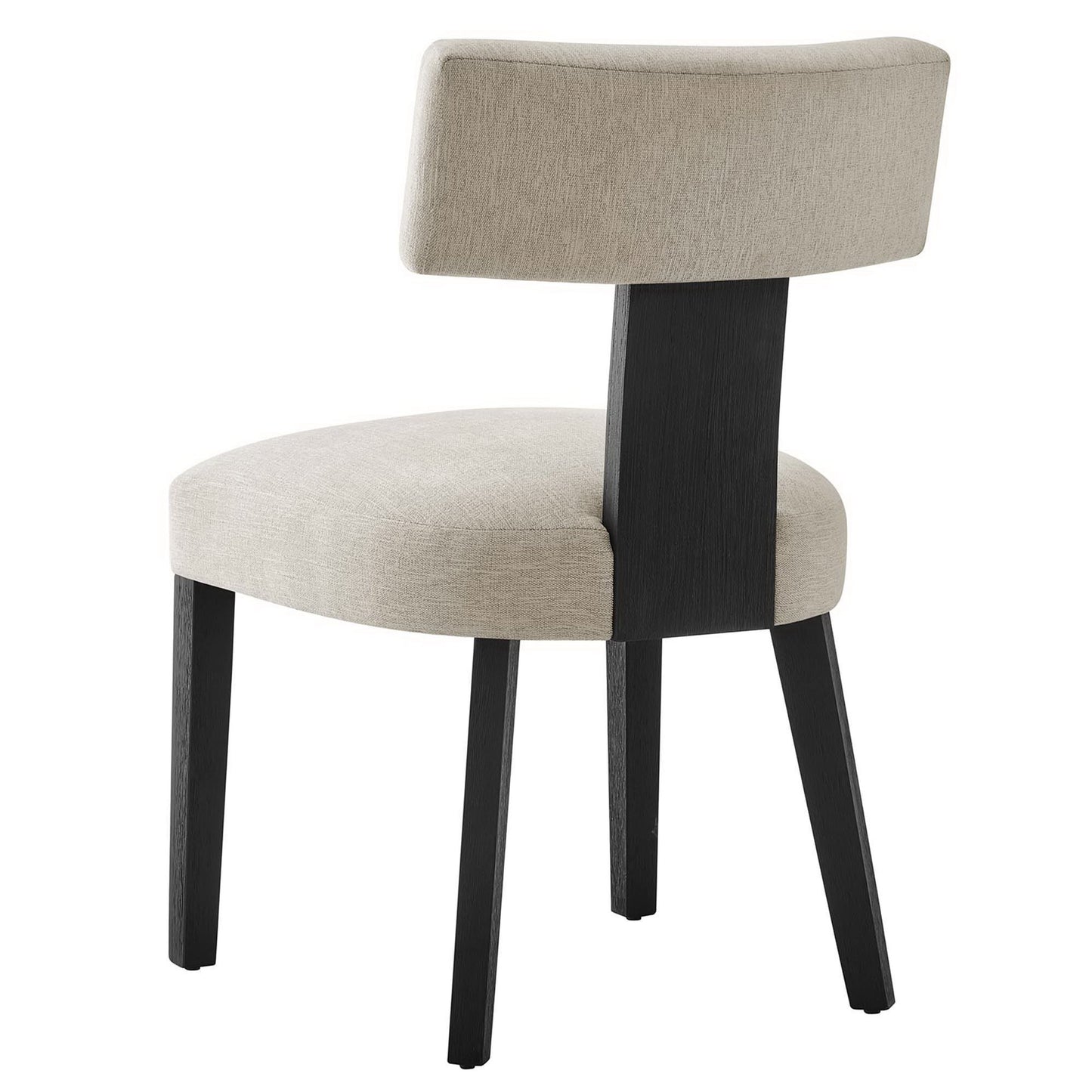Sepulveda Fabric Upholstered Dining Chairs Set of 2 in Heathered Weave Ivory Black