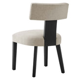 Sepulveda Fabric Upholstered Dining Chairs Set of 2 in Heathered Weave Ivory Black