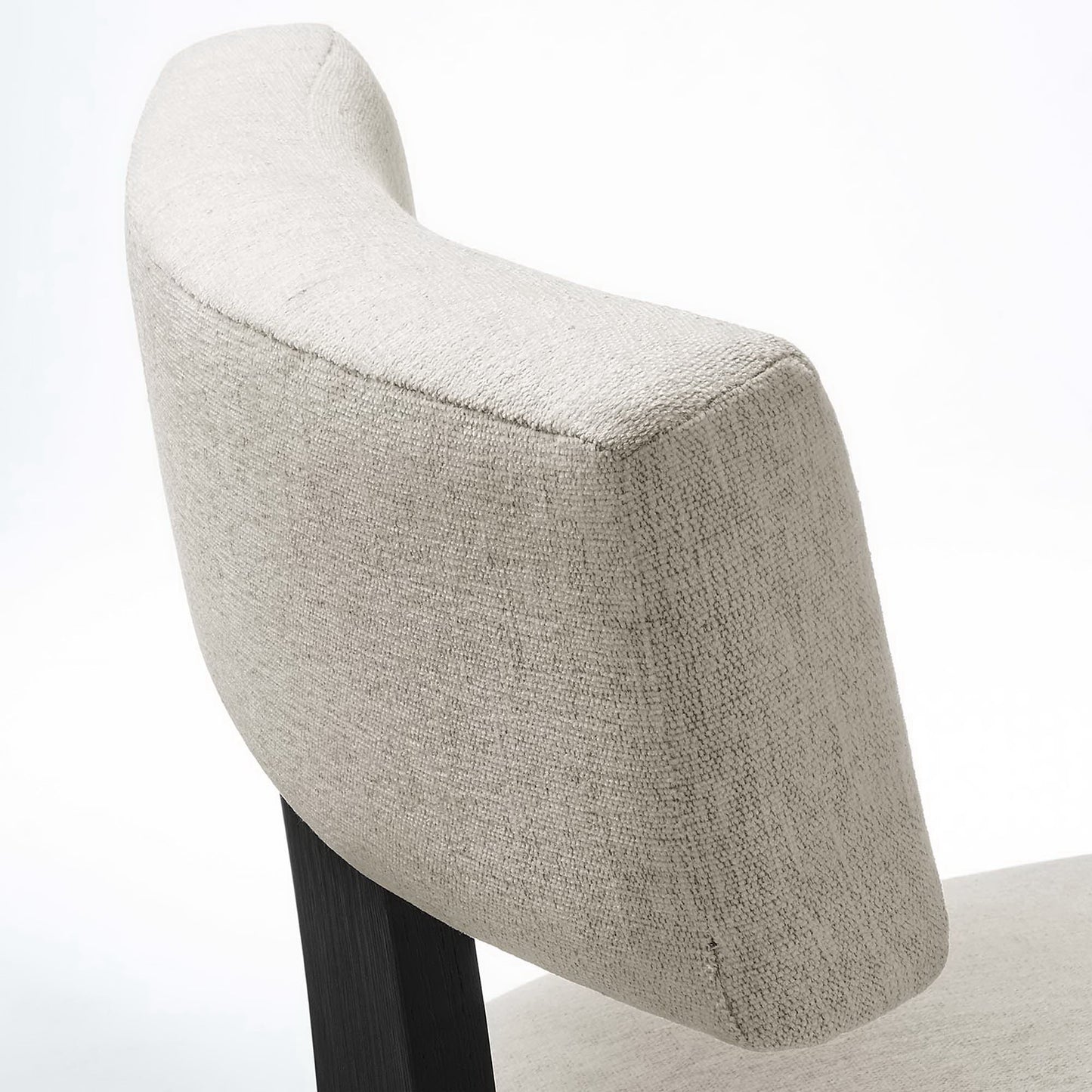Sepulveda Fabric Upholstered Dining Chairs Set of 2 in Heathered Weave Ivory Black