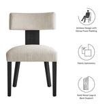 Sepulveda Fabric Upholstered Dining Chairs Set of 2 in Heathered Weave Ivory Black