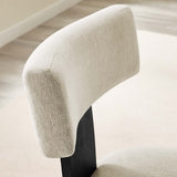 Sepulveda Fabric Upholstered Dining Chairs Set of 2 in Heathered Weave Ivory Black