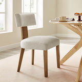 Sepulveda Fabric Upholstered Dining Chairs Set of 2 in Heathered Weave Ivory Deep Brown