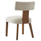 Sepulveda Fabric Upholstered Dining Chairs Set of 2 in Heathered Weave Ivory Deep Brown