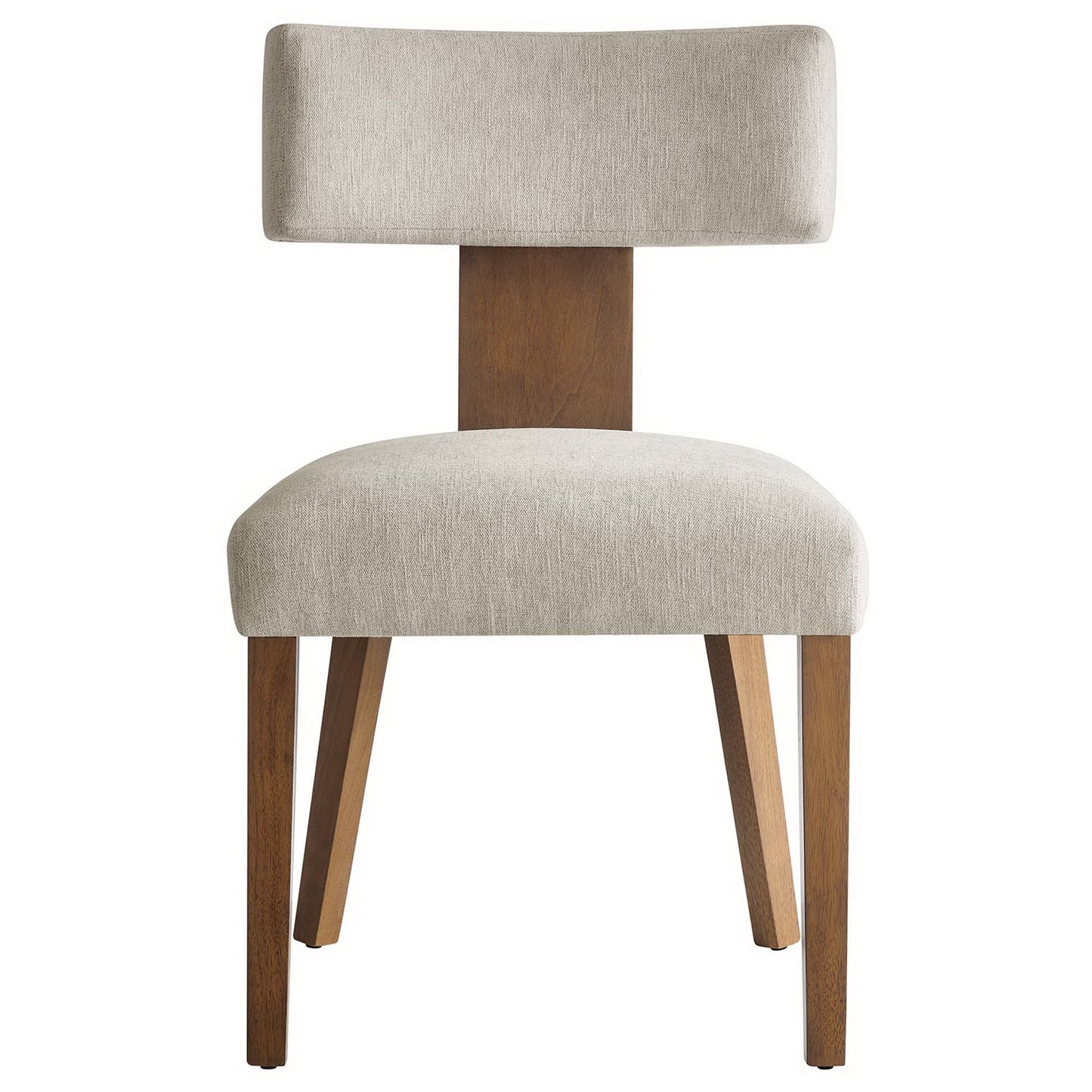 Sepulveda Fabric Upholstered Dining Chairs Set of 2 in Heathered Weave Ivory Deep Brown