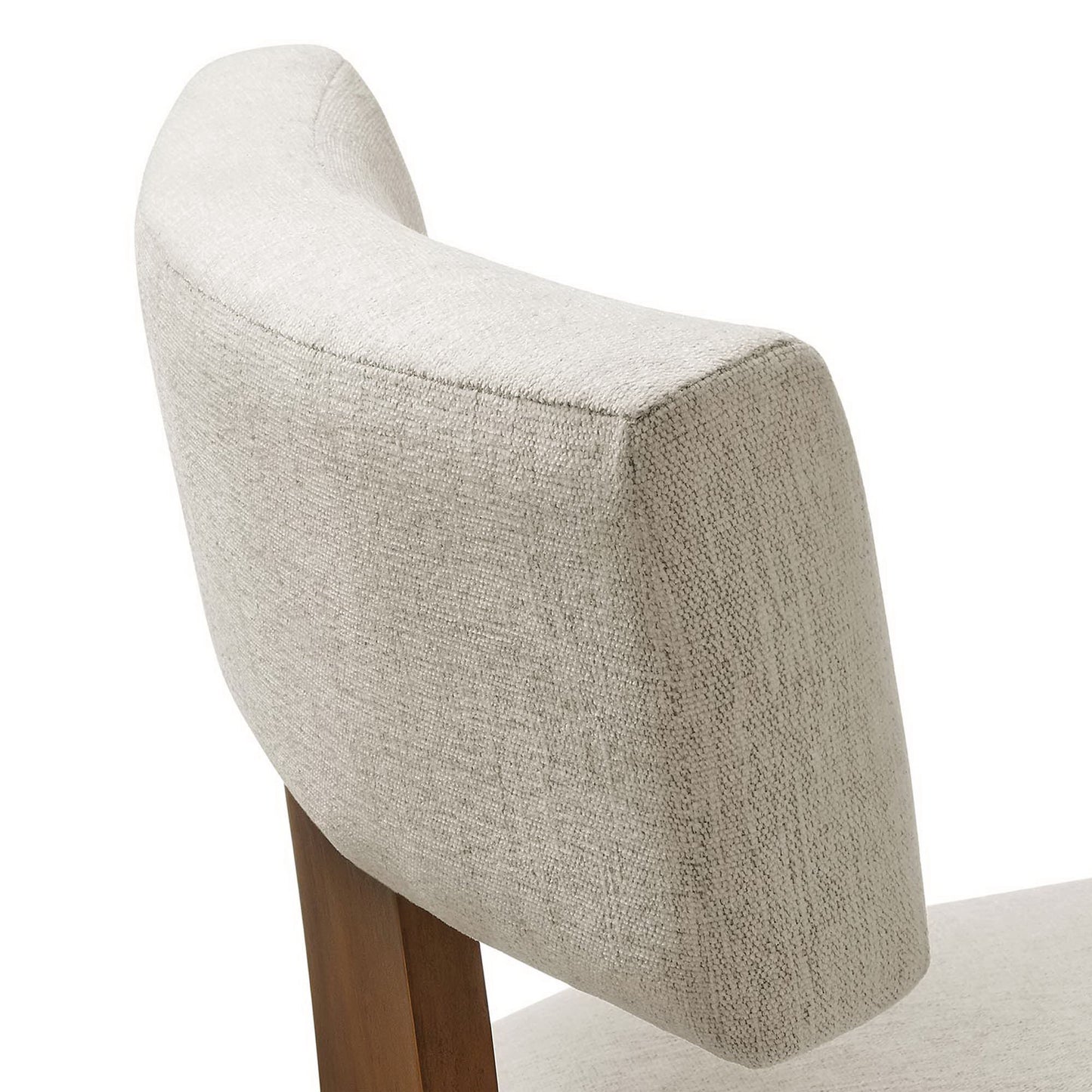 Sepulveda Fabric Upholstered Dining Chairs Set of 2 in Heathered Weave Ivory Deep Brown