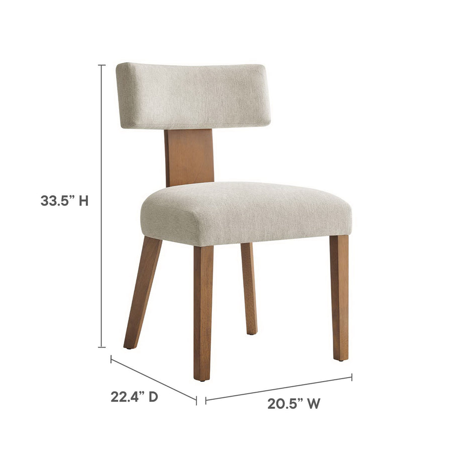 Sepulveda Fabric Upholstered Dining Chairs Set of 2 in Heathered Weave Ivory Deep Brown