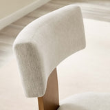 Sepulveda Fabric Upholstered Dining Chairs Set of 2 in Heathered Weave Ivory Deep Brown