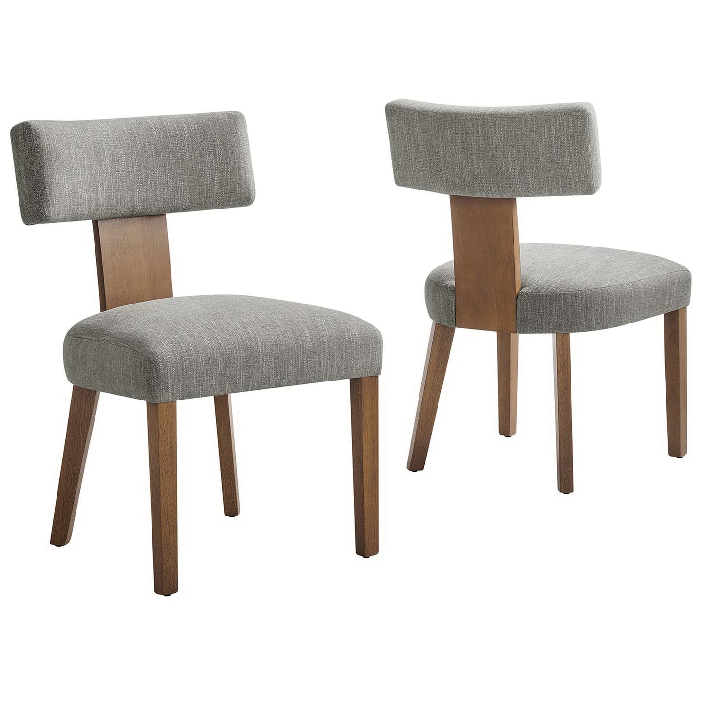 Sepulveda Fabric Upholstered Dining Chairs Set of 2 in Heathered Weave Wheat Deep Brown