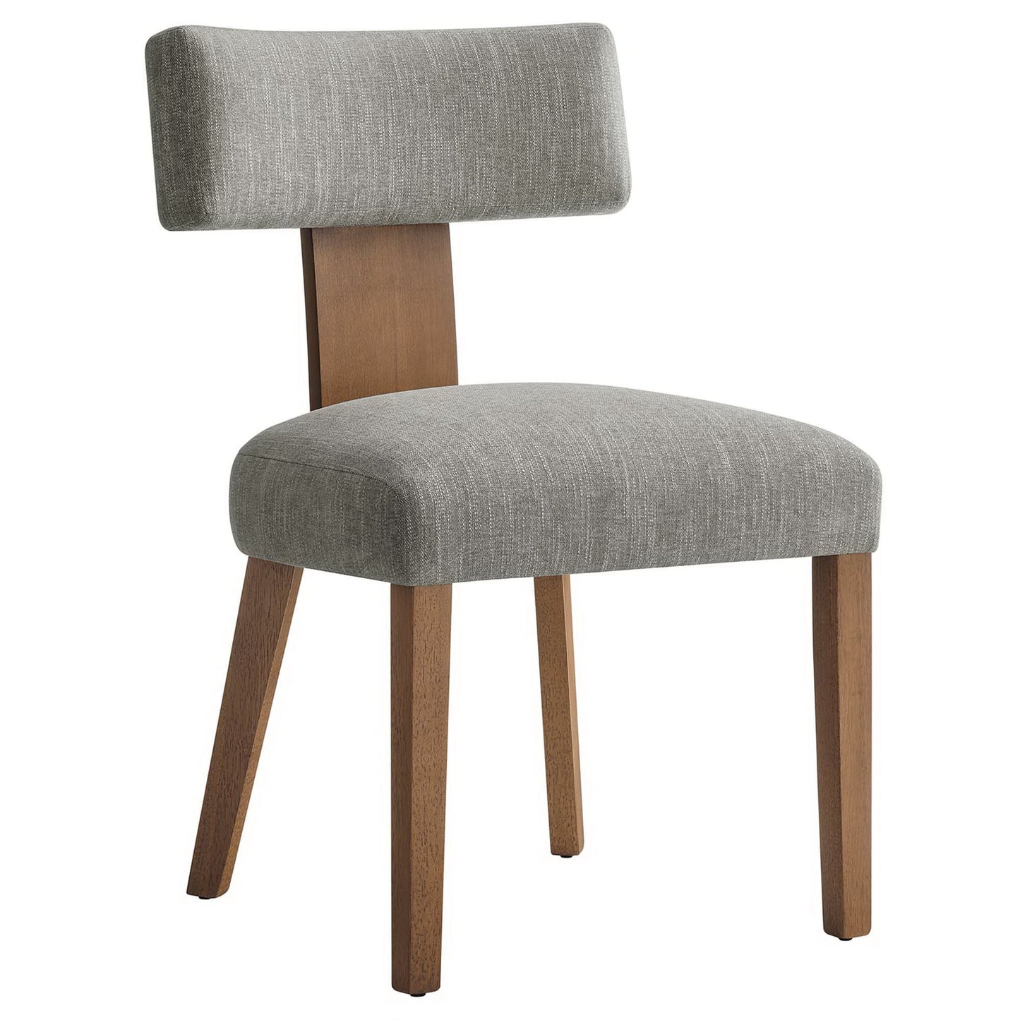 Sepulveda Fabric Upholstered Dining Chairs Set of 2 in Heathered Weave Wheat Deep Brown