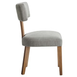 Sepulveda Fabric Upholstered Dining Chairs Set of 2 in Heathered Weave Wheat Deep Brown