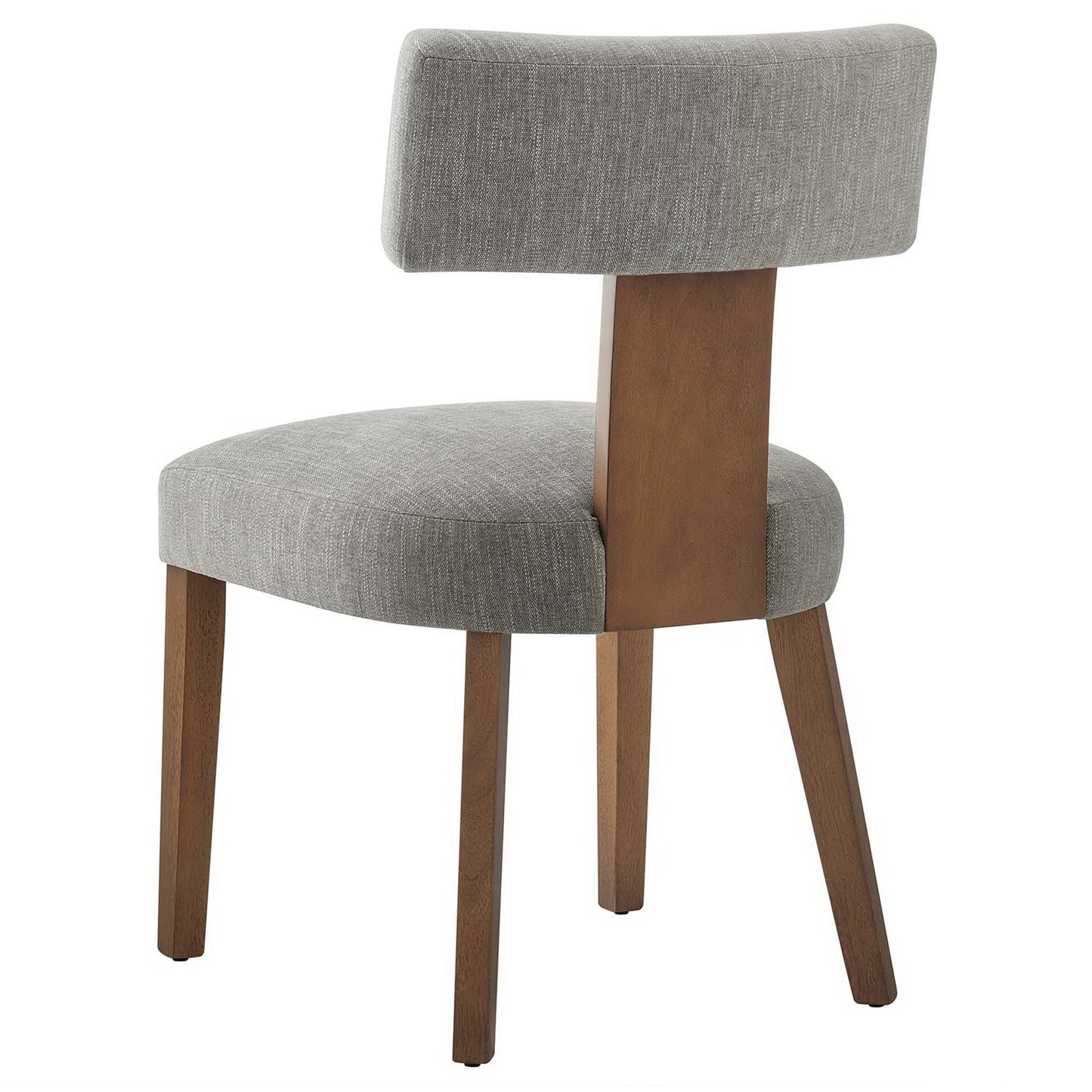 Sepulveda Fabric Upholstered Dining Chairs Set of 2 in Heathered Weave Wheat Deep Brown