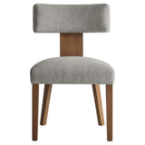 Sepulveda Fabric Upholstered Dining Chairs Set of 2 in Heathered Weave Wheat Deep Brown